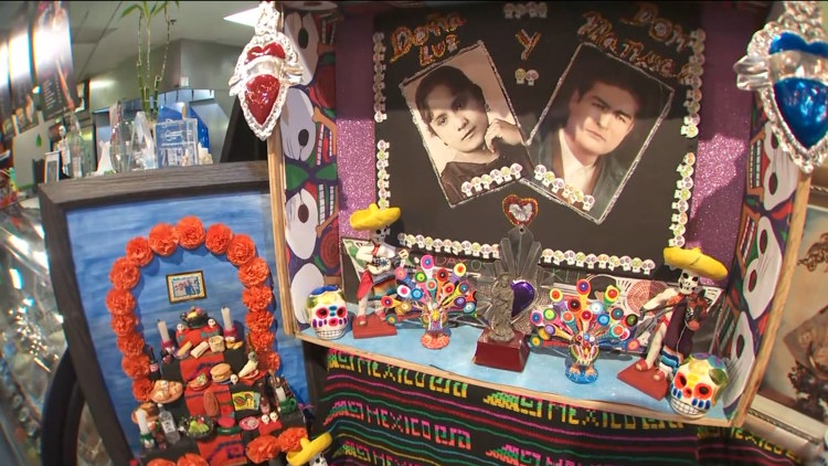 A festive scene from Midtown Global Market's Halloween and Día de los Muertos celebration.